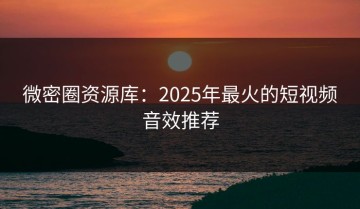 微密圈资源库：2025年最火的短视频音效推荐