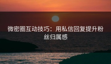 微密圈互动技巧：用私信回复提升粉丝归属感