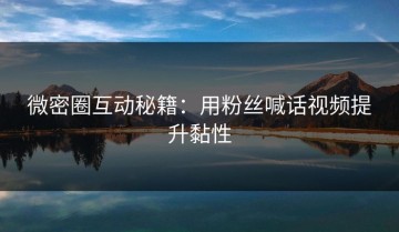 微密圈互动秘籍：用粉丝喊话视频提升黏性
