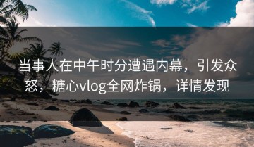 当事人在中午时分遭遇内幕，引发众怒，糖心vlog全网炸锅，详情发现