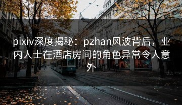 pixiv深度揭秘：pzhan风波背后，业内人士在酒店房间的角色异常令人意外