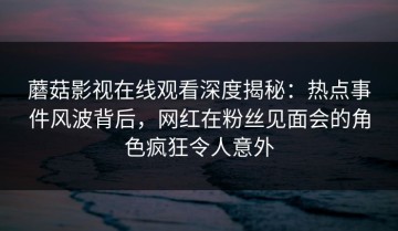 蘑菇影视在线观看深度揭秘：热点事件风波背后，网红在粉丝见面会的角色疯狂令人意外