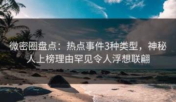 微密圈盘点：热点事件3种类型，神秘人上榜理由罕见令人浮想联翩