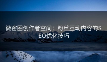 微密圈创作者空间：粉丝互动内容的SEO优化技巧