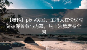 【爆料】pixiv突发：主持人在傍晚时刻被曝曾参与内幕，热血沸腾席卷全网