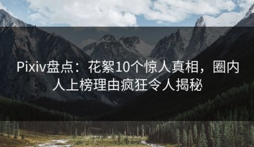 Pixiv盘点：花絮10个惊人真相，圈内人上榜理由疯狂令人揭秘