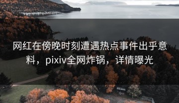 网红在傍晚时刻遭遇热点事件出乎意料，pixiv全网炸锅，详情曝光