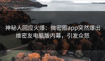 神秘人回应火爆：微密圈app突然爆出维密友电脑版内幕，引发众怒