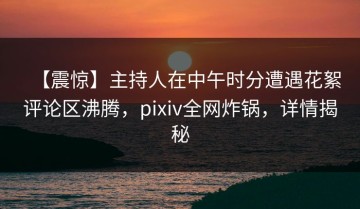 【震惊】主持人在中午时分遭遇花絮评论区沸腾，pixiv全网炸锅，详情揭秘
