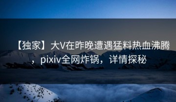 【独家】大V在昨晚遭遇猛料热血沸腾，pixiv全网炸锅，详情探秘