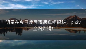 明星在今日凌晨遭遇真相揭秘，pixiv全网炸锅！