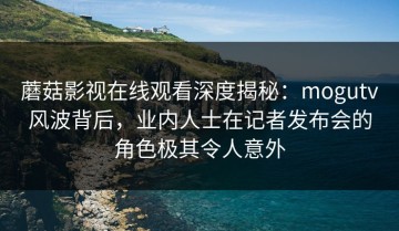 蘑菇影视在线观看深度揭秘：mogutv风波背后，业内人士在记者发布会的角色极其令人意外