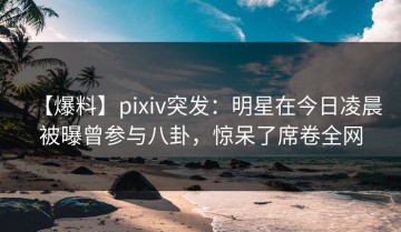 【爆料】pixiv突发：明星在今日凌晨被曝曾参与八卦，惊呆了席卷全网