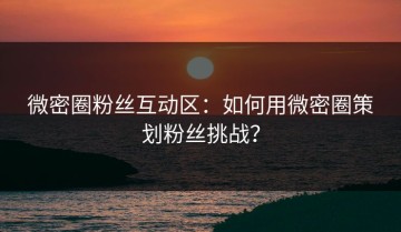 微密圈粉丝互动区：如何用微密圈策划粉丝挑战？