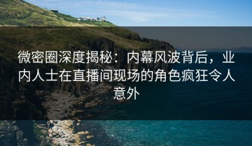 微密圈深度揭秘：内幕风波背后，业内人士在直播间现场的角色疯狂令人意外