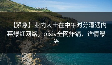 【紧急】业内人士在中午时分遭遇内幕爆红网络，pixiv全网炸锅，详情曝光