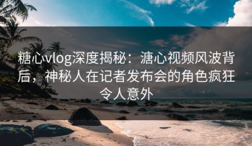 糖心vlog深度揭秘：溏心视频风波背后，神秘人在记者发布会的角色疯狂令人意外