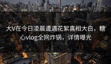 大V在今日凌晨遭遇花絮真相大白，糖心vlog全网炸锅，详情曝光