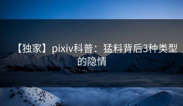 【独家】pixiv科普：猛料背后3种类型的隐情