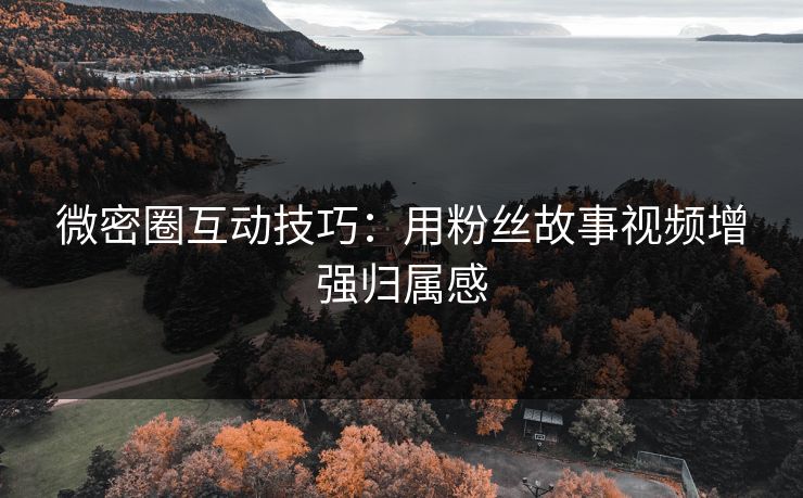 微密圈互动技巧：用粉丝故事视频增强归属感