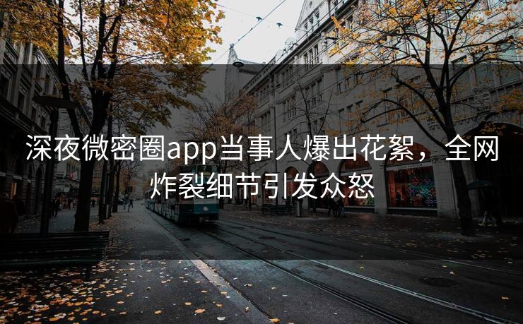 深夜微密圈app当事人爆出花絮，全网炸裂细节引发众怒