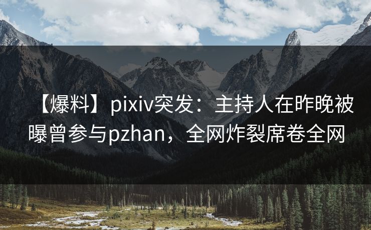 【爆料】pixiv突发：主持人在昨晚被曝曾参与pzhan，全网炸裂席卷全网