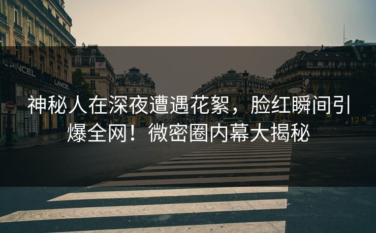 神秘人在深夜遭遇花絮,脸红瞬间引爆全网!微密圈内幕大揭秘 神秘人在深夜遭遇花絮,脸红瞬间引爆全网!微密圈内幕大揭秘