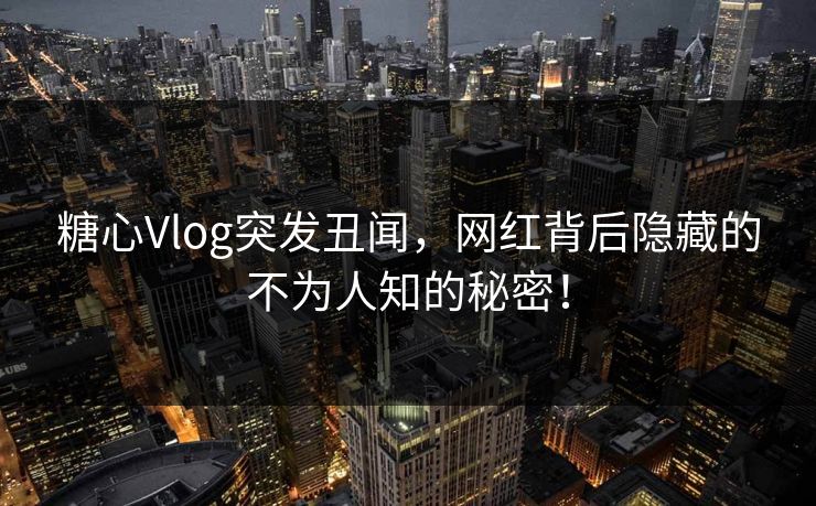 糖心Vlog突发丑闻,网红背后隐藏的不为人知的秘密! 糖心Vlog突发丑闻,网红背后隐藏的不为人知的秘密!