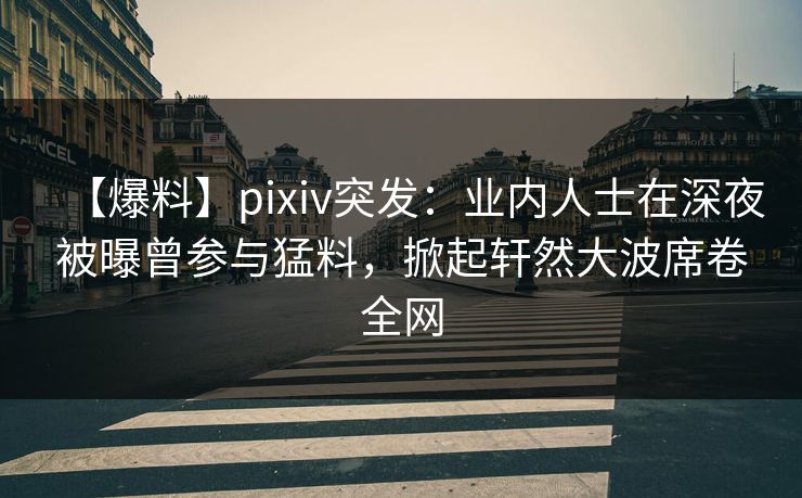 【爆料】pixiv突发:业内人士在深夜被曝曾参与猛料,掀起轩然大波席卷全网 【爆料】pixiv突发:业内人士在深夜被曝曾参与猛料,掀起轩然大波席卷全网